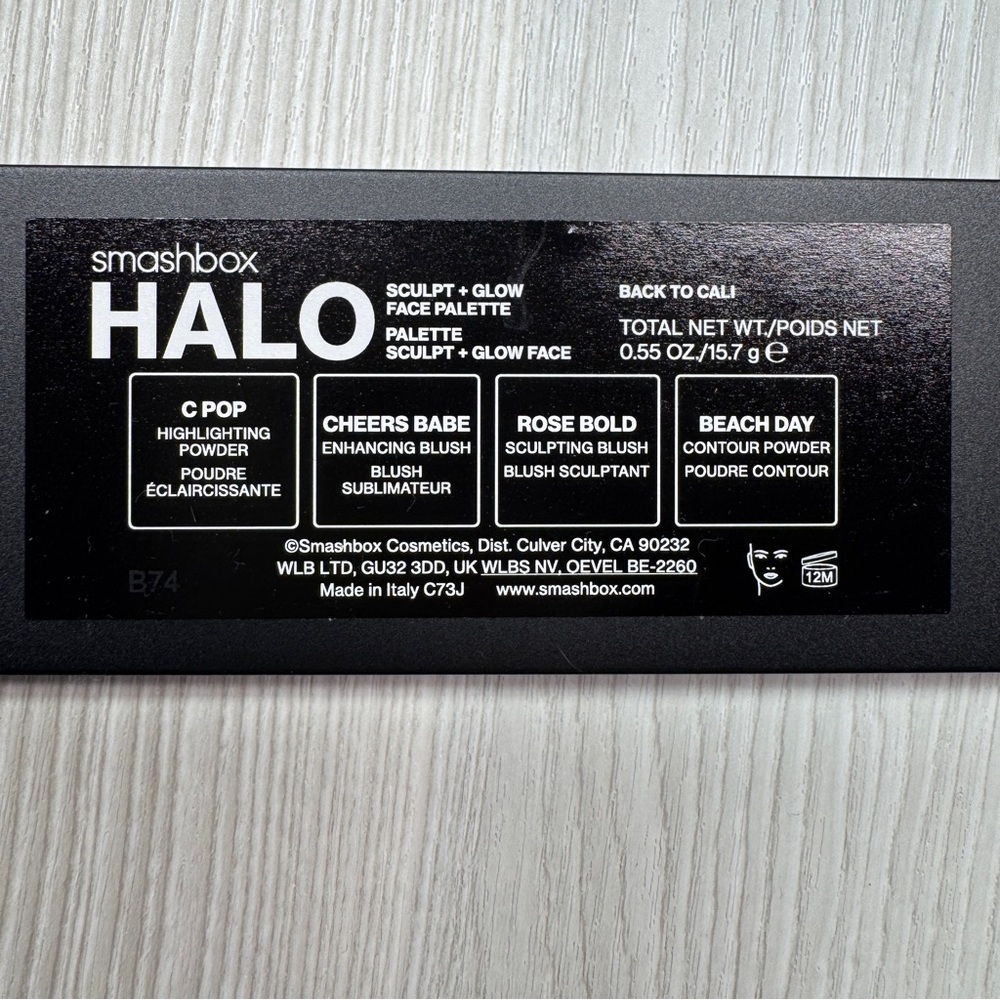 Smashbox Halo Sculpt + Glow Face Palette Back to Cali Highlighter C Pop Blush - Picture 5 of 6